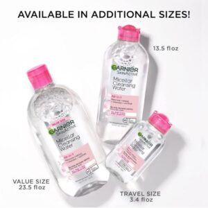 Garnier Micellar Cleansing Water – All-in-1 Makeup Remover & Facial Cleanser for All Skin Types, 3.4 Fl Oz (100mL) 9 Micellar water makeup remover