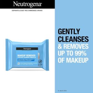 Neutrogena Makeup Remover Wipes – Alcohol-Free Facial Towelettes (2 x 25 ct) – Gentle Cleansing for Sensitive Skin