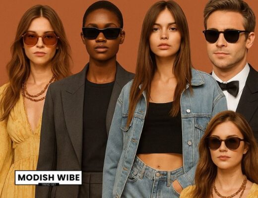Equinox+ themed fashion image showcasing 2025 trends with models wearing luxury, streetwear, and nostalgic styles—highlighting Modish Wibe’s seasonal style curation.
